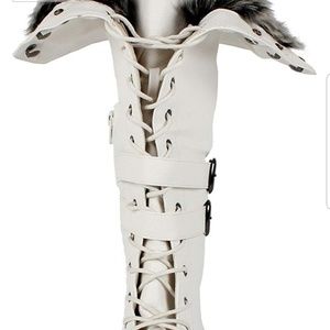 West Blvd  white buckle boots  size 6 1/2